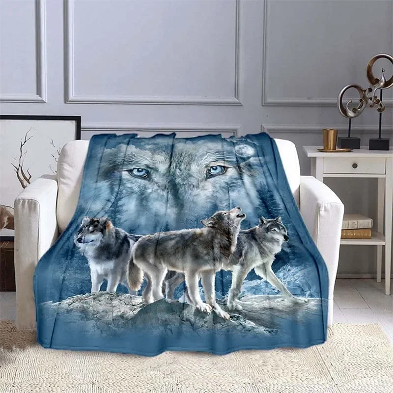 3D Wolf Blanket Sofa Blankets for Beds Super Soft Warm Blanket Cover Flannel Throw Blanket Portable Travel Throw Blanket Wolf Blankets UK Blankets Home & Garden Home Textile